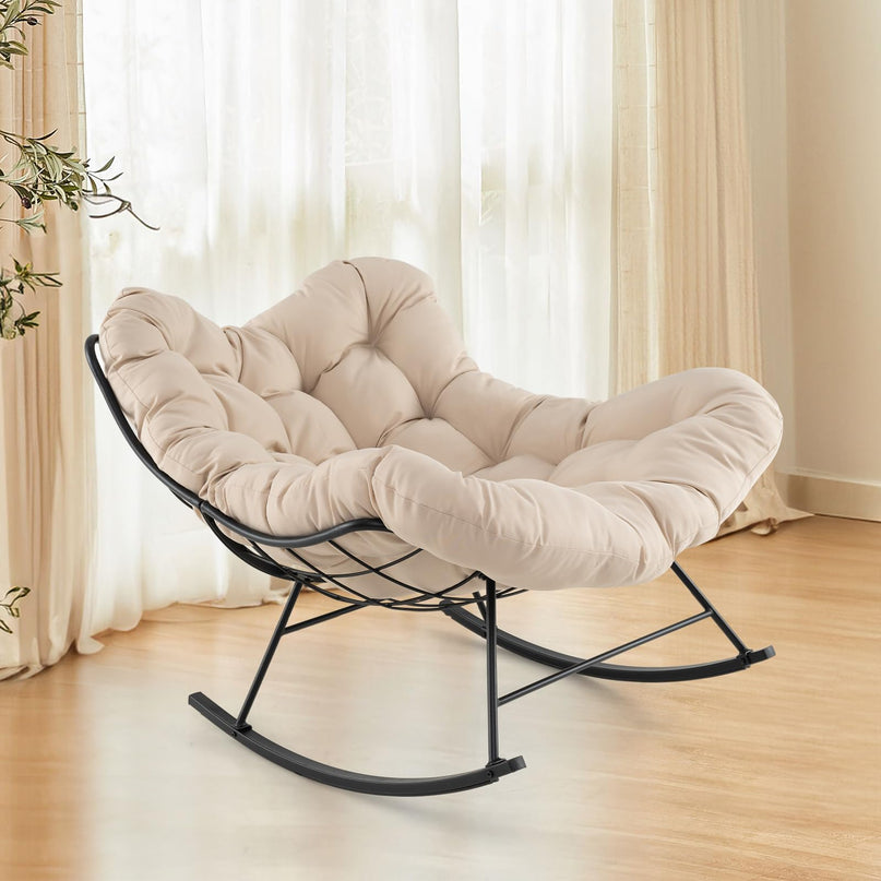 Giantex Indoor Oversized Egg Papasan Chair with Padded Cushion 450 lbs Capacity