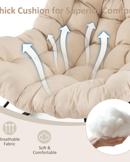 Giantex Indoor Oversized Egg Papasan Chair with Padded Cushion 450 lbs Capacity