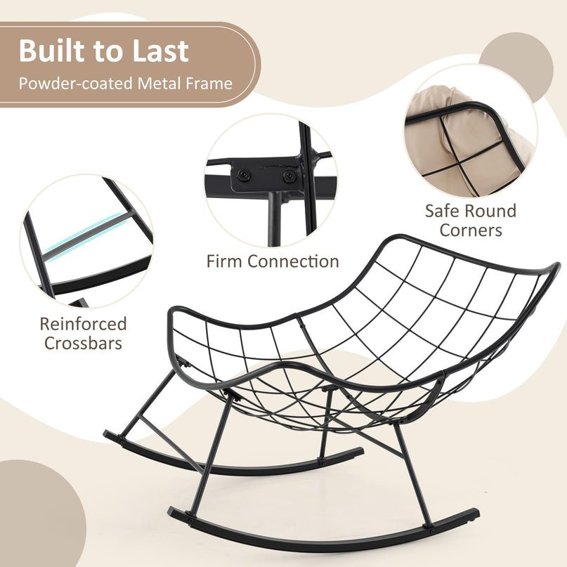 Giantex Indoor Oversized Egg Papasan Chair with Padded Cushion 450 lbs Capacity