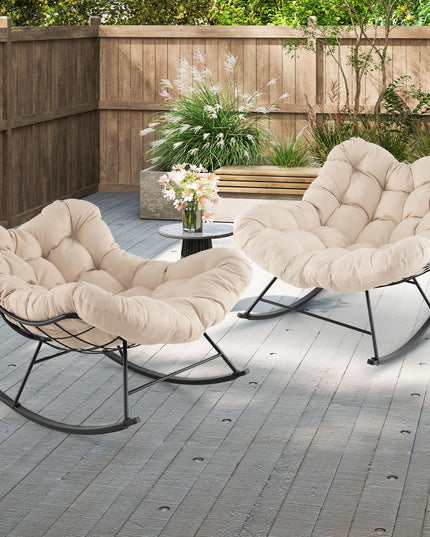 Giantex Indoor Oversized Egg Papasan Chair with Padded Cushion 450 lbs Capacity