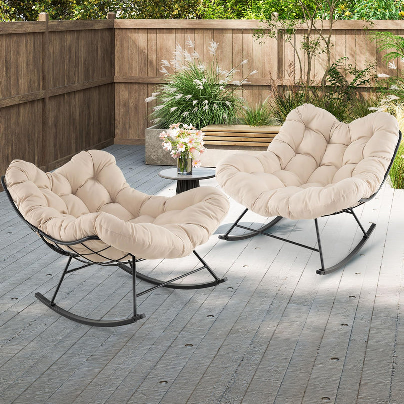 Giantex Indoor Oversized Egg Papasan Chair with Padded Cushion 450 lbs Capacity