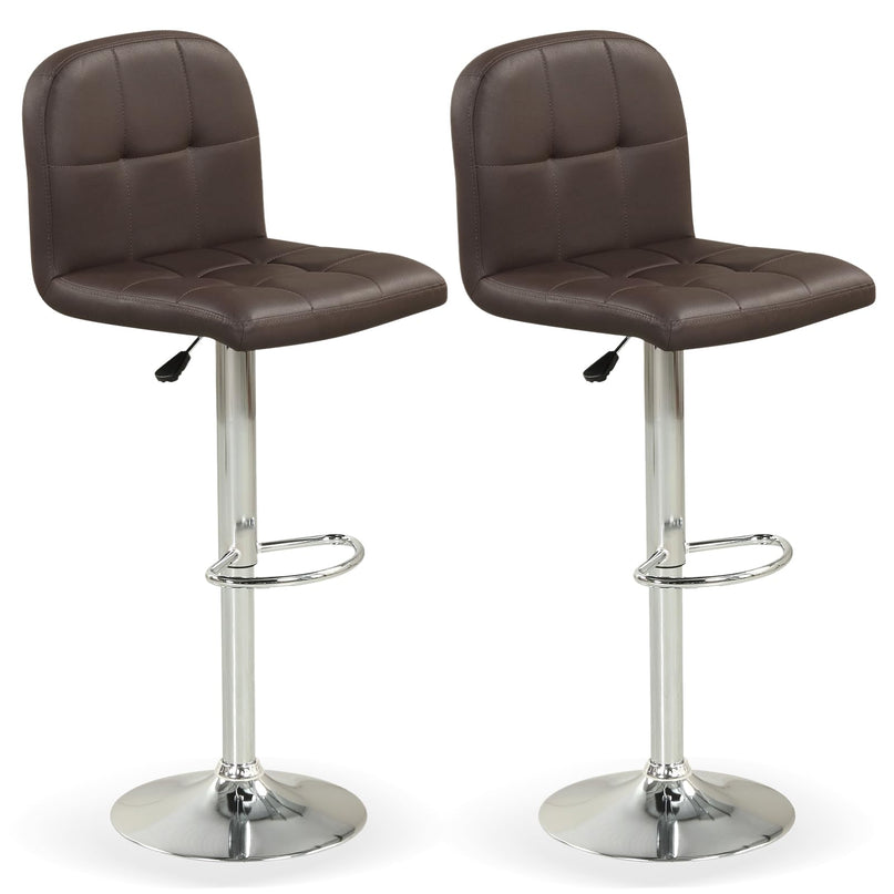 Giantex – Lot de 2 ou 4 tabourets de bar pivotants modernes en similicuir rembourré avec dossier et repose-pieds