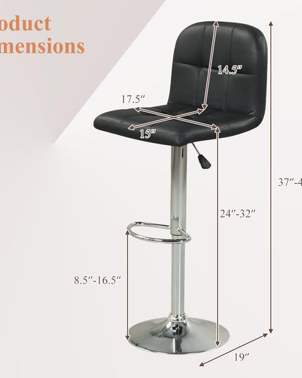 Giantex Modern Faux Leather Upholstered Swivel Bar Stools Set of 2/4 with Back & Footrest