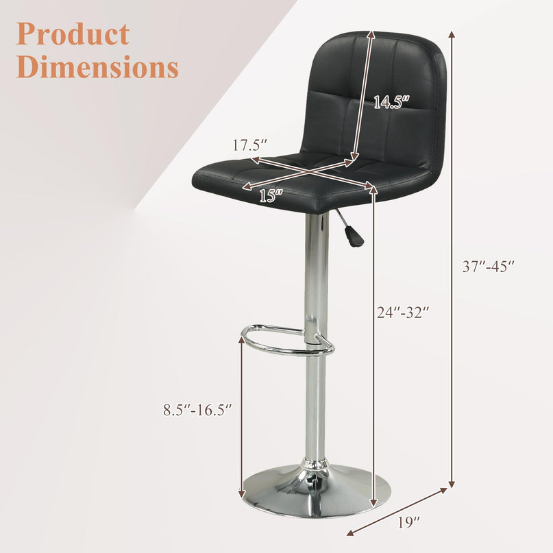 Giantex – Lot de 2 ou 4 tabourets de bar pivotants modernes en similicuir rembourré avec dossier et repose-pieds