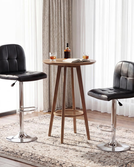 Giantex Modern Faux Leather Upholstered Swivel Bar Stools Set of 2/4 with Back & Footrest
