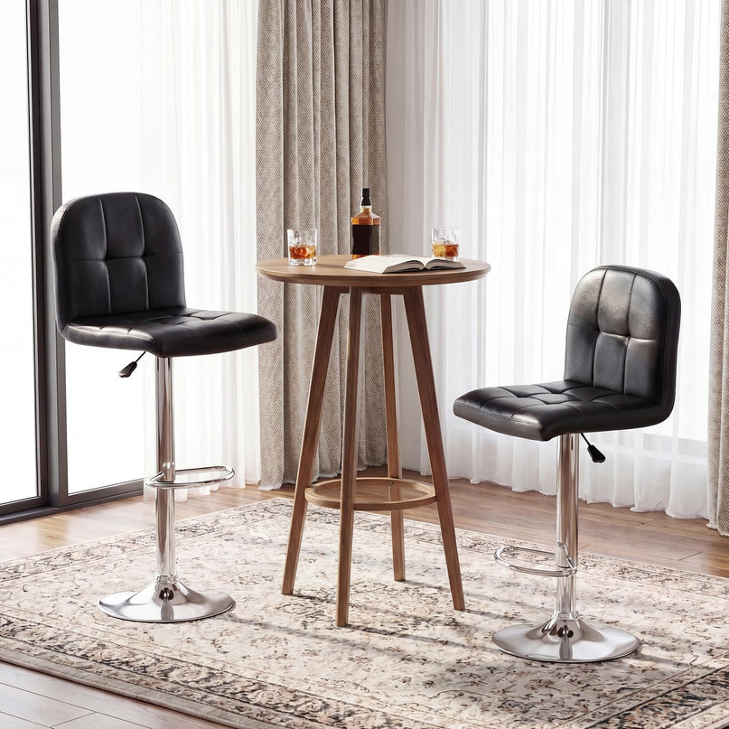 Giantex – Lot de 2 ou 4 tabourets de bar pivotants modernes en similicuir rembourré avec dossier et repose-pieds