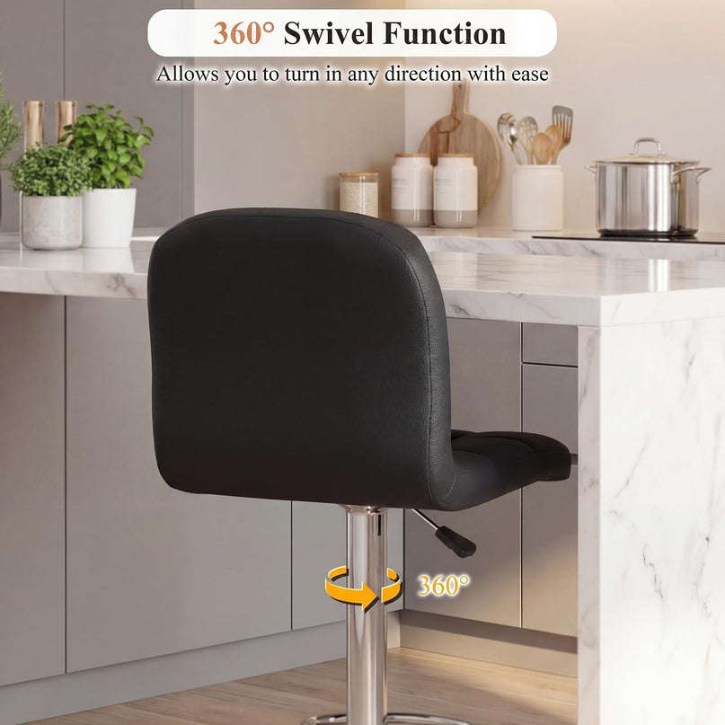 Giantex – Lot de 2 ou 4 tabourets de bar pivotants modernes en similicuir rembourré avec dossier et repose-pieds
