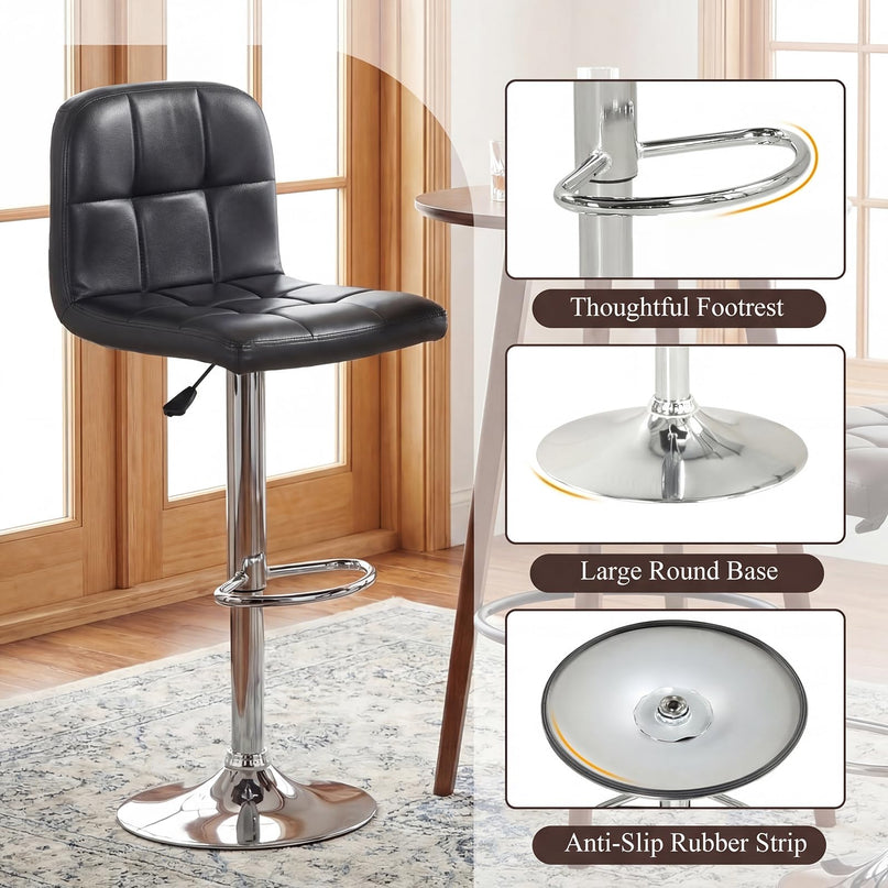 Giantex – Lot de 2 ou 4 tabourets de bar pivotants modernes en similicuir rembourré avec dossier et repose-pieds