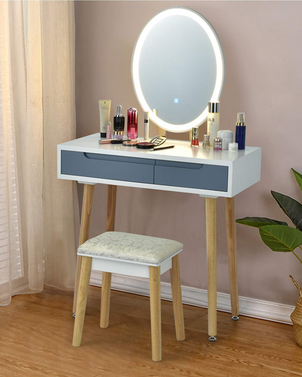 CHARMAID Vanity Set with Lighted Mirror - Giantexus