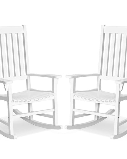 Giantex Rocking Chair Acacia Wood Frame Outdoor& Indoor