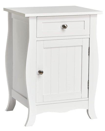 Giantex End Table Accent Storage Floor Cabinet, Wooden Nightstand with Drawer