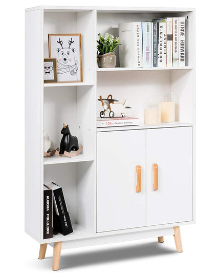 Giantex Storage Cabinet, Free Standing Pantry Cabinet with 2 Door Cabinet and 5 Shelves