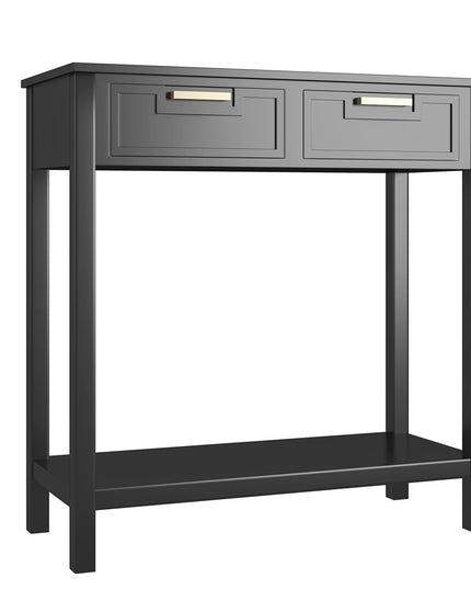 Console Sofa Table with 2 Drawers and Bottom Shelf