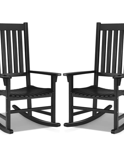 Giantex Rocking Chair Acacia Wood Frame Outdoor& Indoor