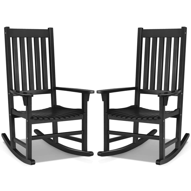 Giantex Rocking Chair Acacia Wood Frame Outdoor& Indoor