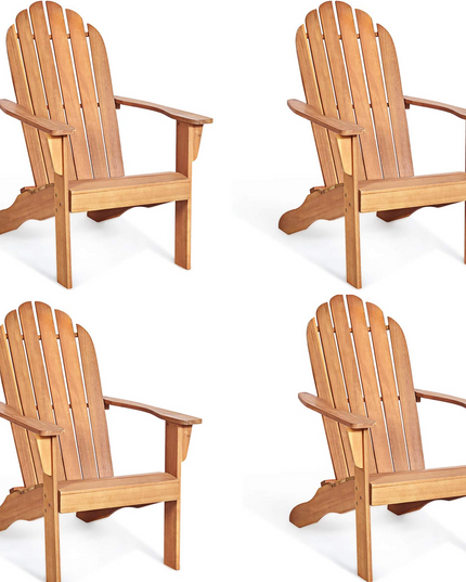 Giantex Adirondack Chair Outdoor Wooden W/Ergonomic Design Acacia Chair for Yard