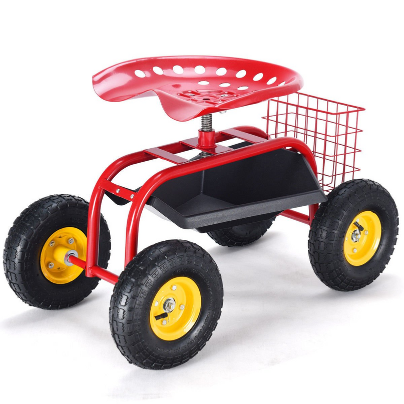 Giantex Garden Cart Rolling Tray Gardening Planting with Work Seat
