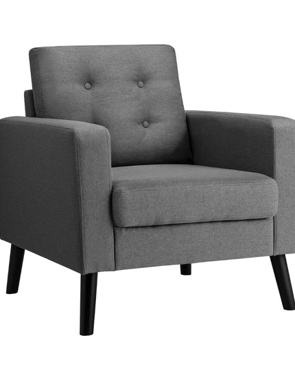Giantex Modern Accent Chair, Mid-Century Upholstered Armchair Club Chair - Giantexus