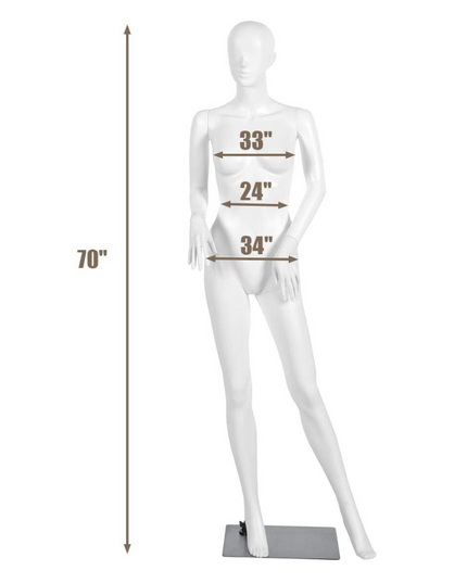 Female Mannequin Dress Form Display Manikin Torso????o?5.8 FT, White - Giantexus