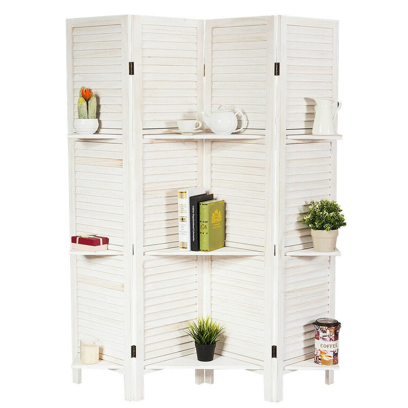 Giantex 4 Panel 5.6 Ft Tall Wood Room Divider