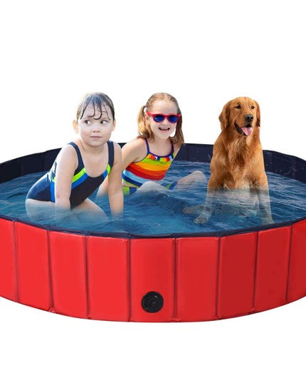 Giantex Foldable Pet Swimming Pool Dog Bath Pool with Anti-Slip Bottom