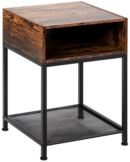 Giantex End Table Industrial W/Open Compartment