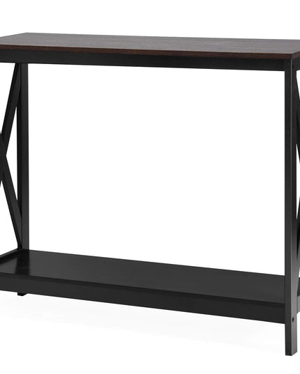 Giantex Console Table 2-Tier with Storage Shelf,X-Design Bookshelf