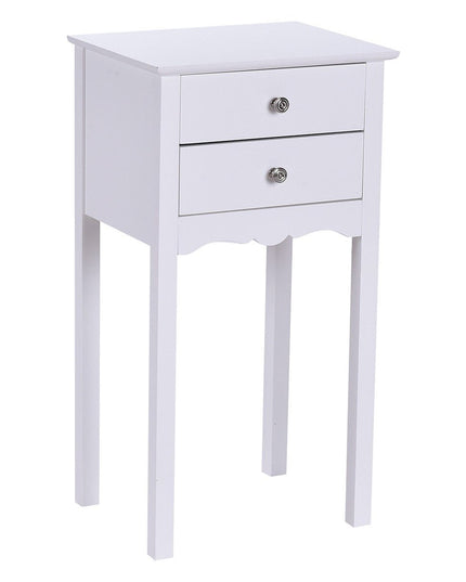 Giantex End Table w/ 2 Drawers Side Table Nightstand Multi-Purpose Accent Table Living Room Bedroom Home Furniture