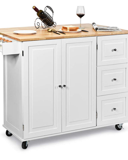 Giantex Kitchen Island Cart with Drop-Leaf Tabletop