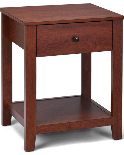 Table d'appoint contemporaine Giantex Espresso (1)