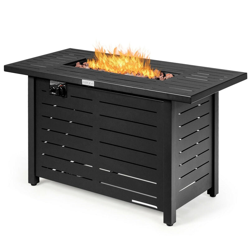 Propane Fire Pit Table, 42 Inch 60,000 BTU Rectangular Gas Fire Pit Table