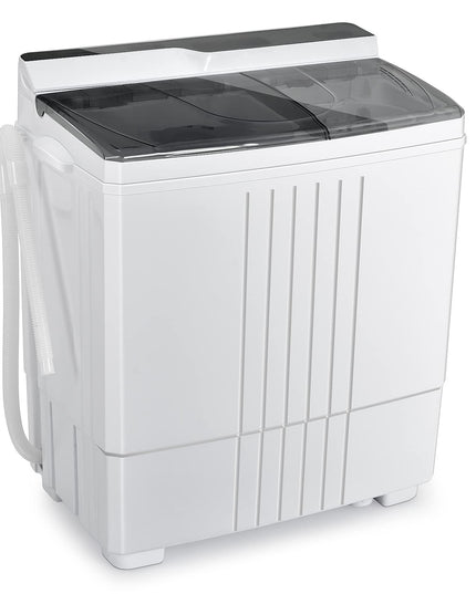 Compact Mini Laundry Washer for Apartment and Home (White & Gray)