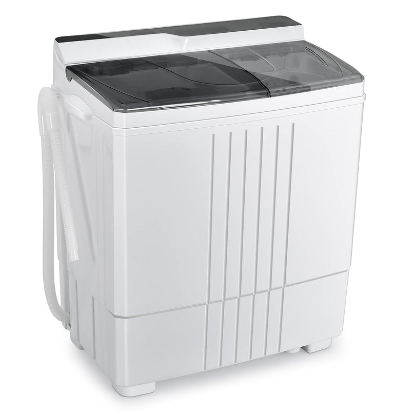 Compact Mini Laundry Washer for Apartment and Home (White & Gray)