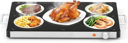 Plateau chauffant électrique Giantex 53 x 40 cm - Serveur de buffet et chauffe-plat en verre trempé