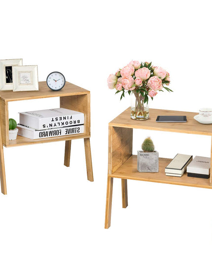 Giantex Bedroom Stackable End Table (Natural)