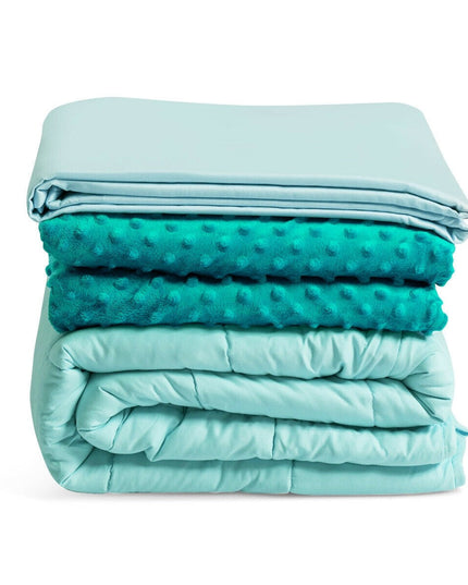 Giantex Weighted Blanket with Duvet Covers, Hot and Cold Duvet Cover Set, 60" x 80"