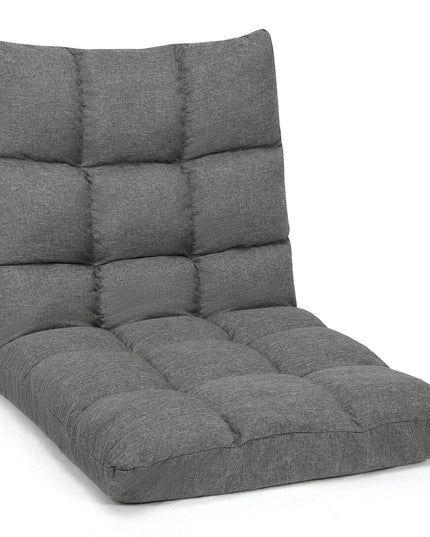 Adjustable Floor Gaming Sofa Chair 14-Position Cushioned Folding - Giantexus