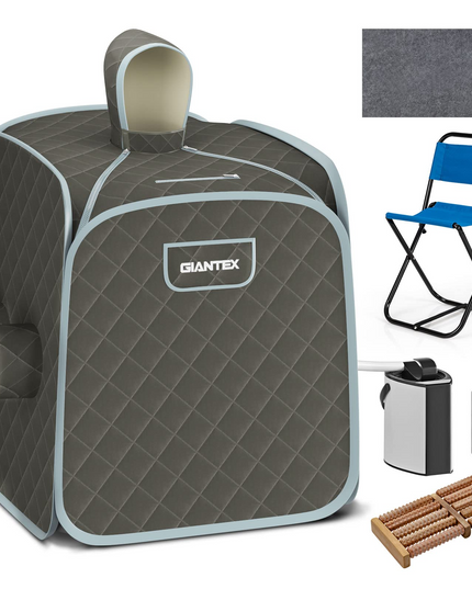 Giantex Portable Folding Sauna, 1 or 2 Person Steam Spa with Remote Control