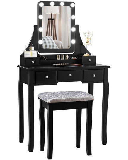CHARMAID | LED Vanity Set with 10 Dimming Light Bulbs - Giantexus