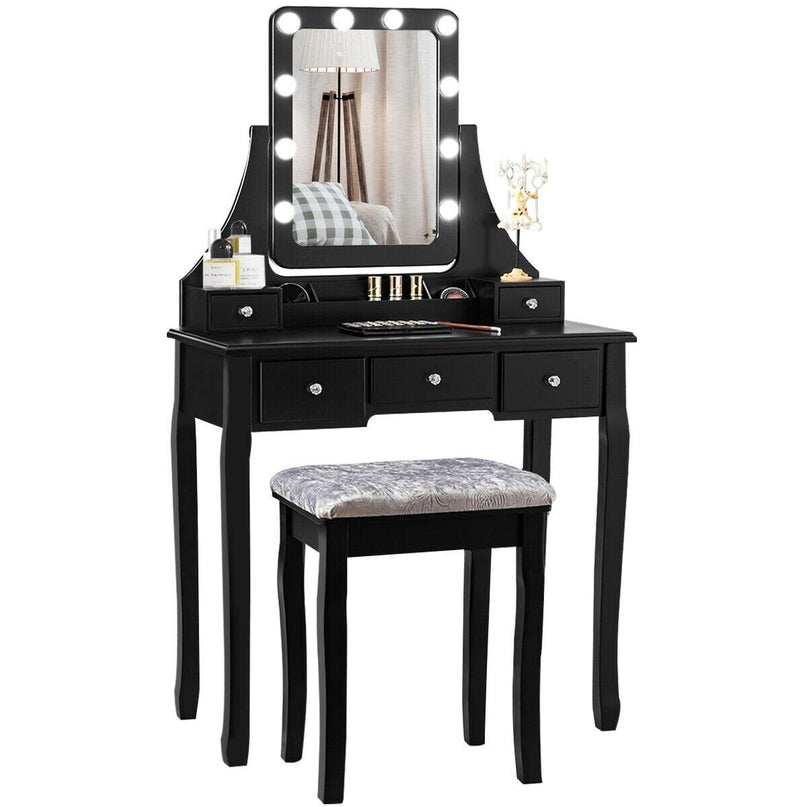 CHARMAID | LED Vanity Set with 10 Dimming Light Bulbs - Giantexus
