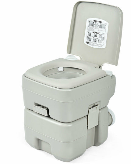 Portable Toilet 5.3 Gallon with Powerful Push Pump