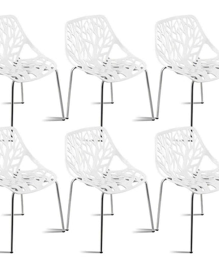 Giantex Set of 6 Modern Dining Chairs w/Plastic Feet Pads