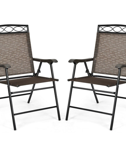 Set of 2 or 4 Patio Chairs, Outdoor Folding Lawn Chairs for Beach