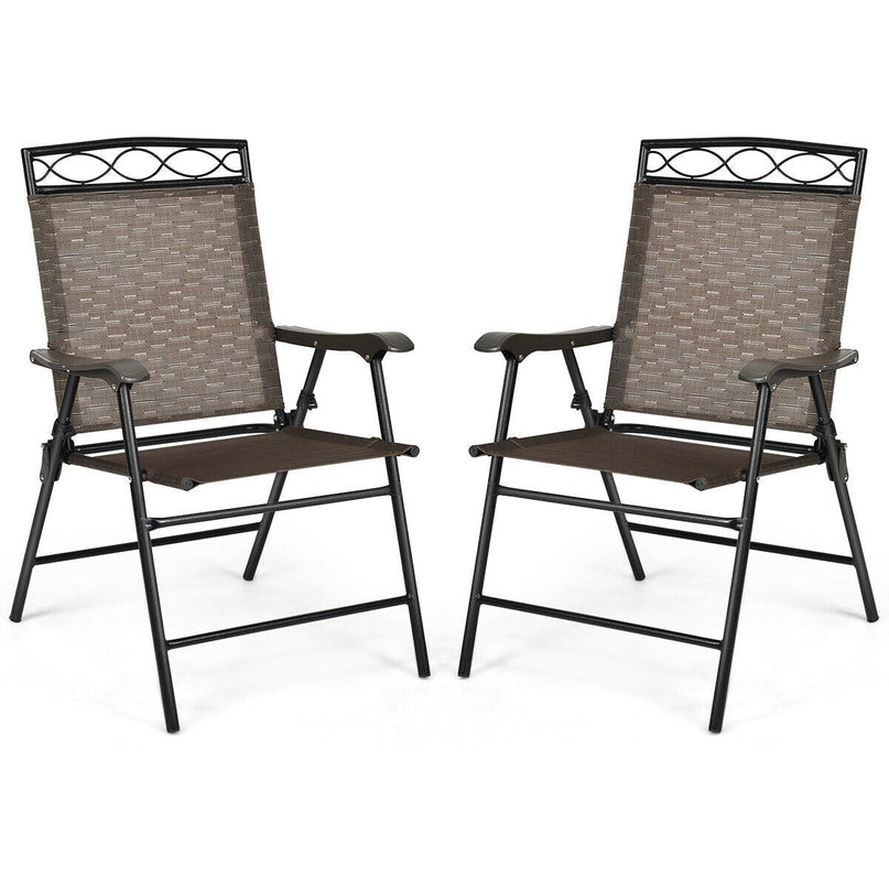 Set of 2 or 4 Patio Chairs, Outdoor Folding Lawn Chairs for Beach