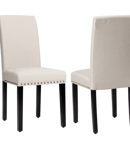 Giantex Upholstered Dining Chairs Set of 2 or 4, Fabric Side Chairs w/Wood Legs - Giantexus