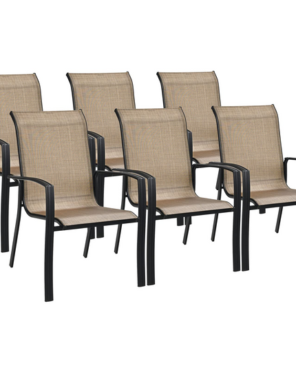 Giantex Metal Camping Chairs with High Backrest Armrest for Porch Deck Pool Beach Yard