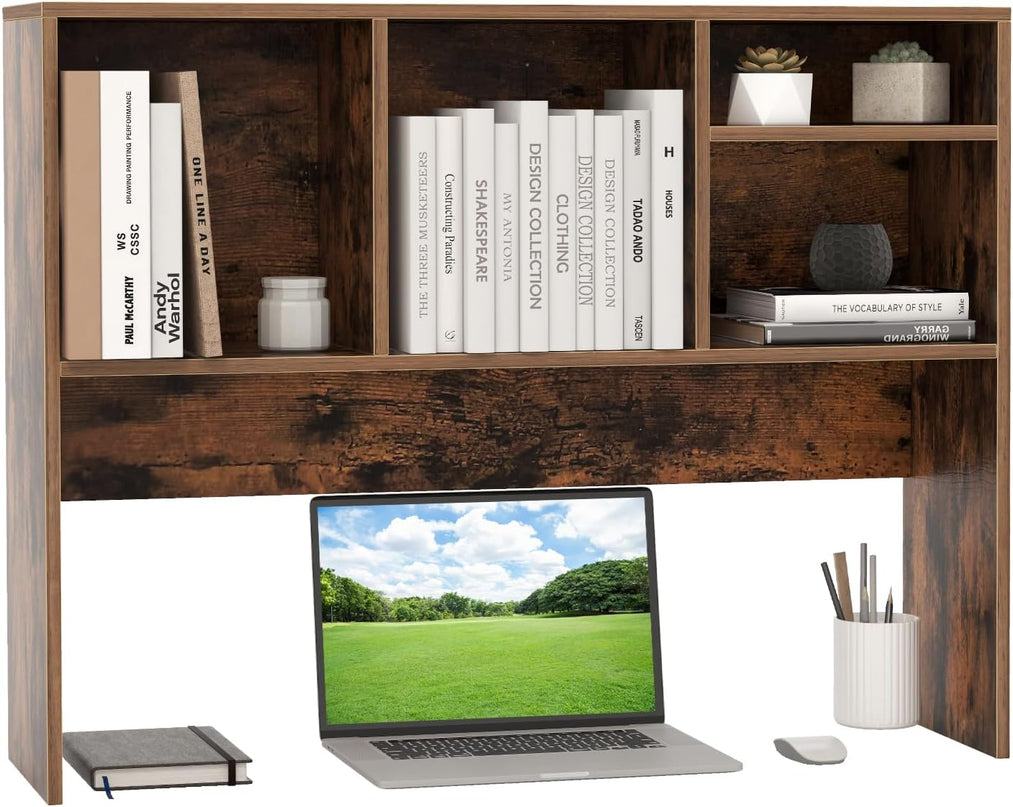 Giantex Desktop Bookshelf, Countertop Storage Hutch with 4 Shelves for Computer Desk, Dressing Tabletop Display Rack