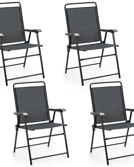 Set of 4 Folding Patio Chairs, Patio Dining Chairs