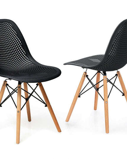 Giantex Set of 2 or 4 Modern Dining Chairs, Shell PP Lounge Side Chairs w/ Mesh Design - Giantexus
