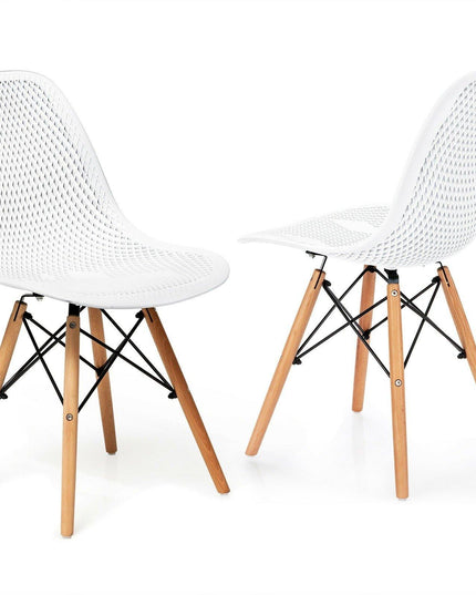 Giantex Set of 2 or 4 Modern Dining Chairs, Shell PP Lounge Side Chairs w/ Mesh Design - Giantexus